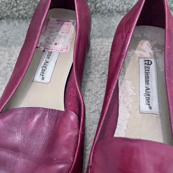 ✨Vintage Etienne Aigner Burgundy Red Leather Loafers - Size  9. ✨ - Picture 7 of 12